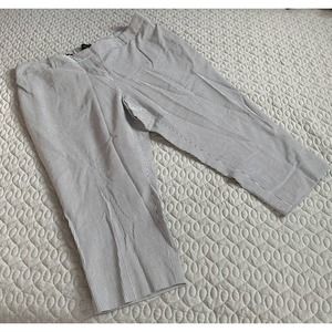 Women’s Talbots White & Navy Striped Seersucker Cropped Heritage Capris 20WP NWT